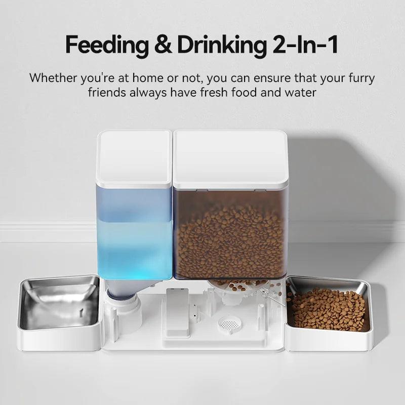 MyPetStop Smart Automatic Pet Feeder & Water Fountain with WIFI App Control - 8.5L Capacity for Dogs & Cats