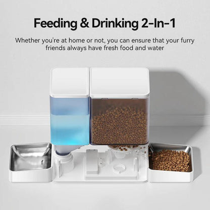 MyPetStop Smart Automatic Pet Feeder & Water Fountain with WIFI App Control - 8.5L Capacity for Dogs & Cats