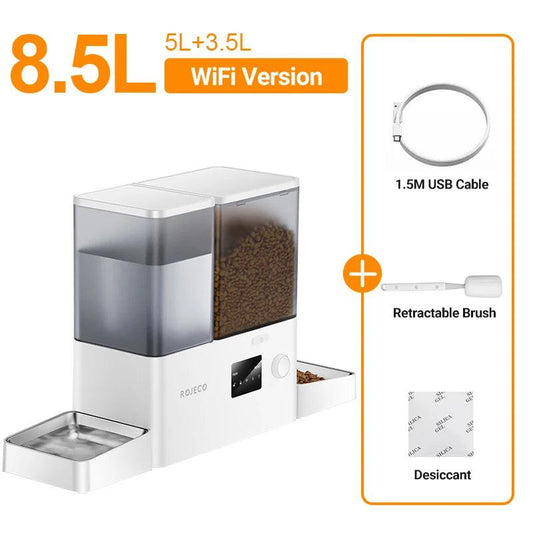 MyPetStop Smart Automatic Pet Feeder & Water Fountain with WIFI App Control - 8.5L Capacity for Dogs & Cats