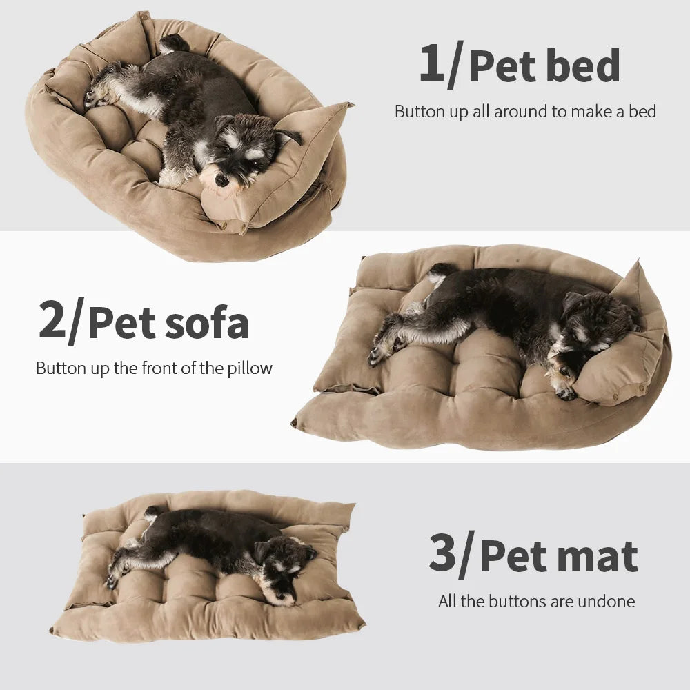 MyPetStop™ 3-in-1 Convertible Pet Bed – Comfort Your Pet Deserves
