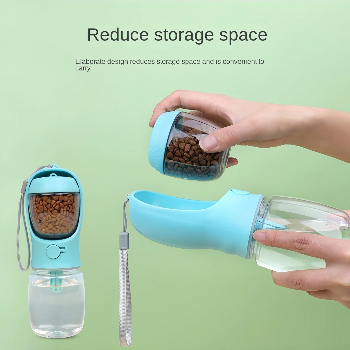 MyPetStop™ HydroSnack 2-in-1 Portable Pet Water Bottle & Food Dispenser for Dogs & Cats