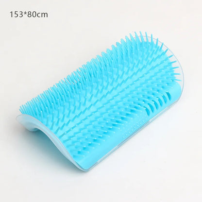 MyPetStop™ Self-Grooming Cat Brush – Corner & Wall-Mounted Massager with Catnip