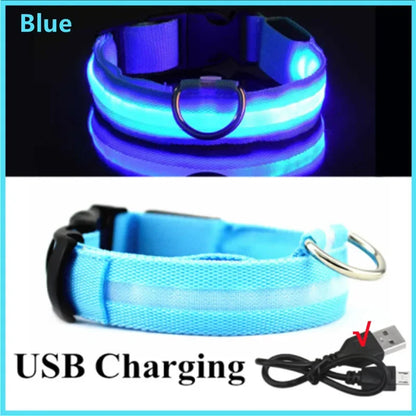 MyPetStop™ GlowGuard USB LED Dog Collar – High Visibility Night Safety Collar for Dogs & Pets