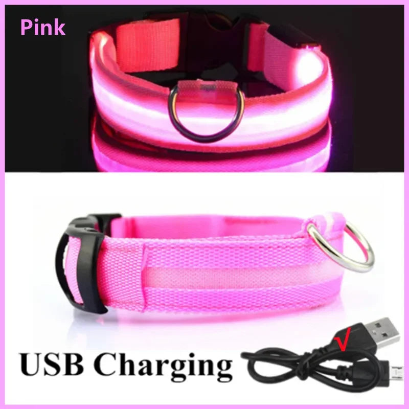 MyPetStop™ GlowGuard USB LED Dog Collar – High Visibility Night Safety Collar for Dogs & Pets