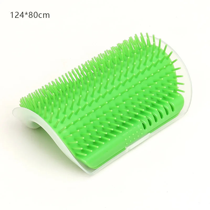 MyPetStop™ Self-Grooming Cat Brush – Corner & Wall-Mounted Massager with Catnip