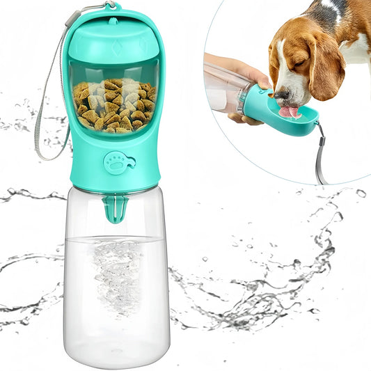 MyPetStop™ HydroSnack 2-in-1 Portable Pet Water Bottle & Food Dispenser for Dogs & Cats