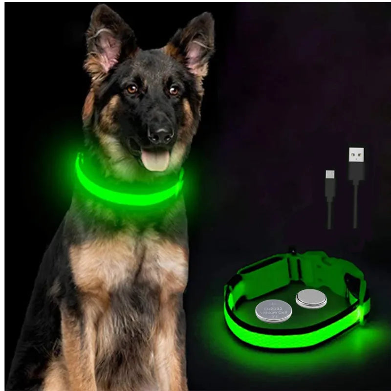 MyPetStop™ GlowGuard USB LED Dog Collar – High Visibility Night Safety Collar for Dogs & Pets