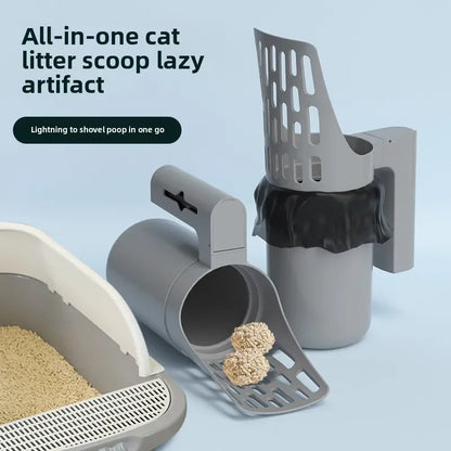 MyPetStop™ CleanScoop Pro 2-in-1 Cat Litter Scoop with Built-In Waste Bag Dispenser