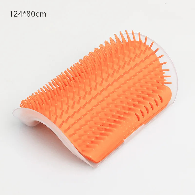 MyPetStop™ Self-Grooming Cat Brush – Corner & Wall-Mounted Massager with Catnip