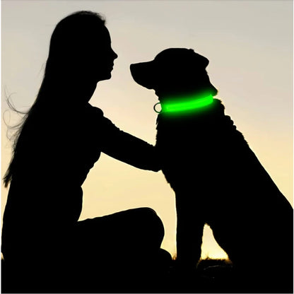 MyPetStop™ GlowGuard USB LED Dog Collar – High Visibility Night Safety Collar for Dogs & Pets