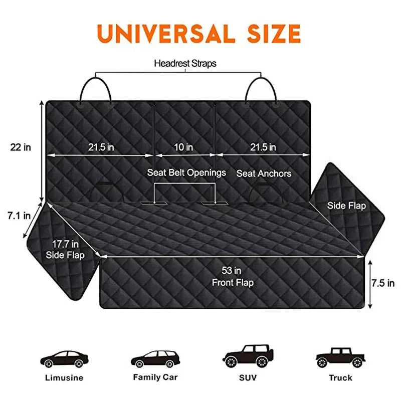 MyPetStop™ Waterproof Dog Car Seat Cover – Ultimate Backseat Protector