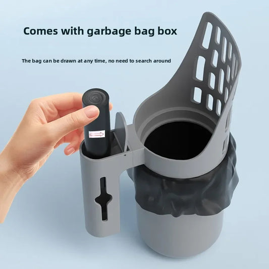 MyPetStop™ CleanScoop Pro 2-in-1 Cat Litter Scoop with Built-In Waste Bag Dispenser