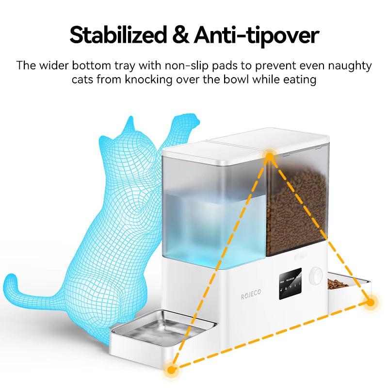 MyPetStop Smart Automatic Pet Feeder & Water Fountain with WIFI App Control - 8.5L Capacity for Dogs & Cats